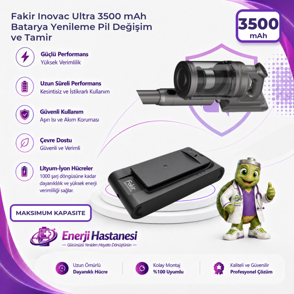 Fakir Inovac Ultra 3500 mAh Batarya Yenileme Pil Değişim ve Tamir