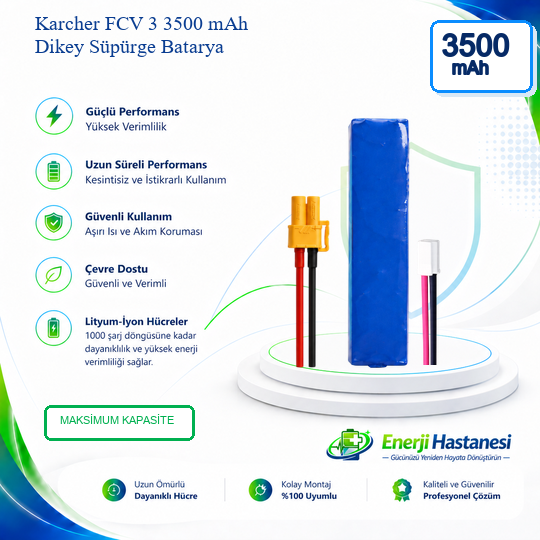 Karcher FCV 3 3500 mAh Dikey Süpürge Batarya