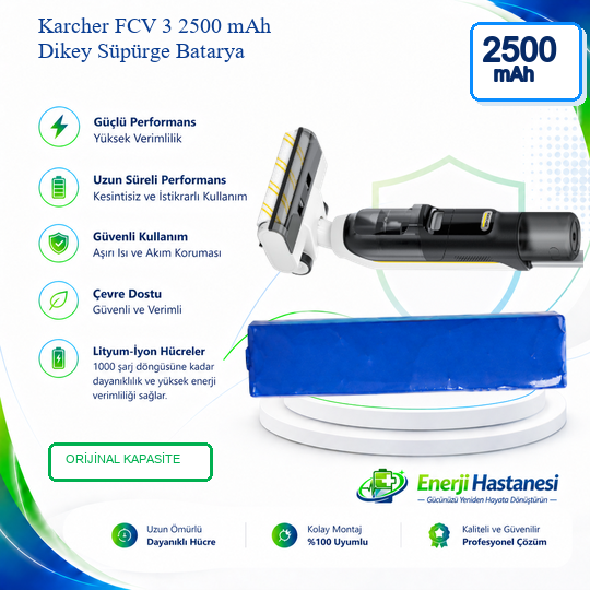 Karcher FCV 3 2500 mAh Dikey Süpürge Batarya