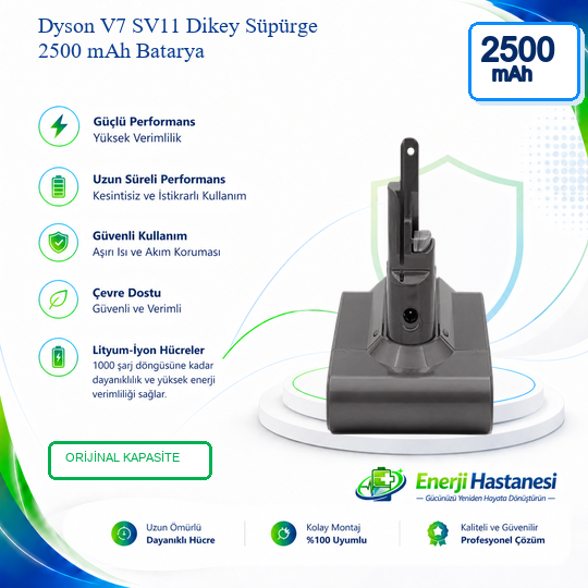 Dyson V7 SV11 Dikey Süpürge 2500 mAh Batarya