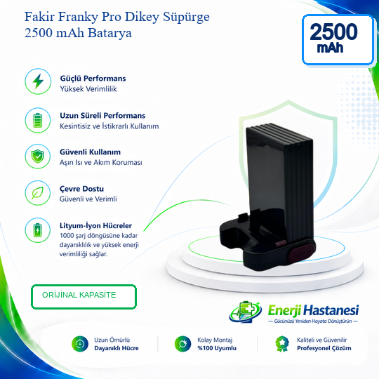Fakir Franky Pro Dikey Süpürge 2500 mAh Batarya