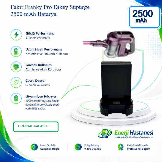 Fakir Franky Pro Dikey Süpürge 2500 mAh Batarya