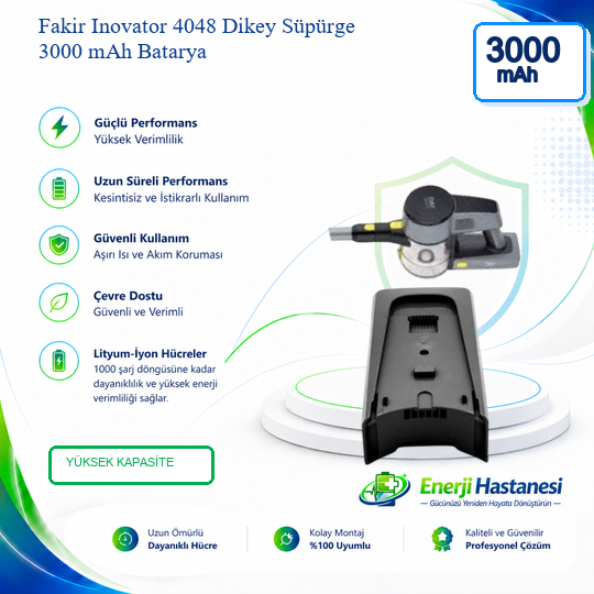 Fakir Inovator 4048 Dikey Süpürge 3000 mAh Batarya