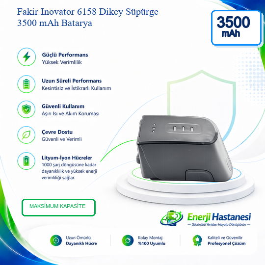 Fakir Inovator 6158 Dikey Süpürge 3500 mAh Batarya