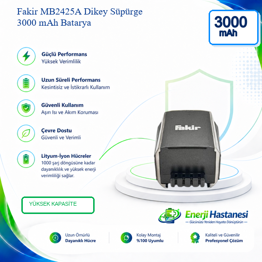 Fakir MB2425A Dikey Süpürge 3000 mAh Batarya