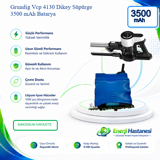 Grundig Vcp 4130 Dikey Süpürge 3500 mAh Batarya