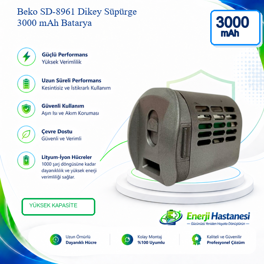 Beko SD-8961 Dikey Süpürge 3000 mAh Batarya