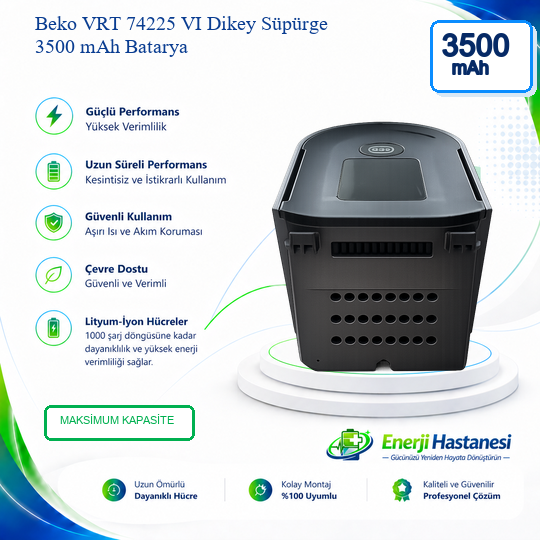 Beko VRT 74225 VI Dikey Süpürge 3500 mAh Batarya