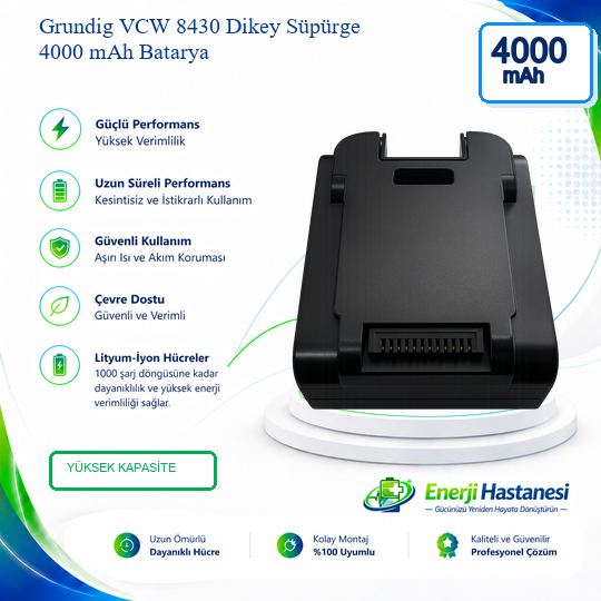 Grundig VCW 8430 Dikey Süpürge 4000 Mah Batarya