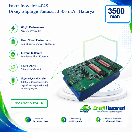 Fakir Inovator 4048 Dikey Süpürge Kutusuz 3500 mAh Batarya
