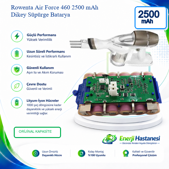 Rowenta Air Force 460 Dikey Süpürge 2500 mAh Batarya