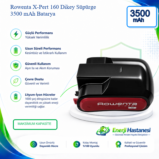 Rowenta X-Pert 160 Dikey Süpürge 3500 mAh Batarya