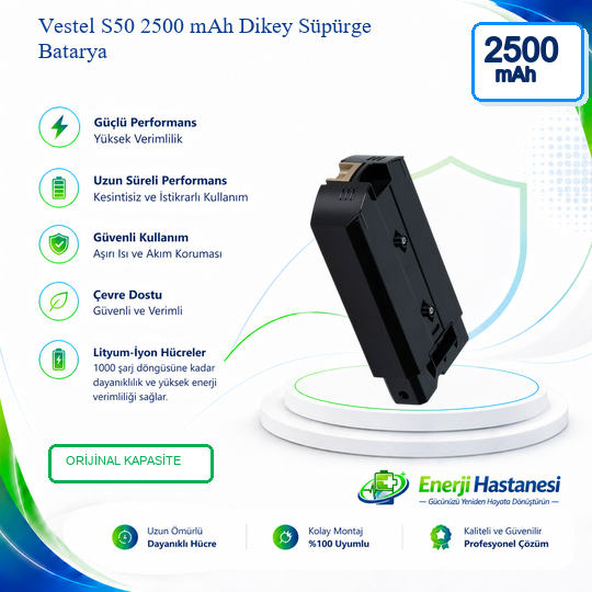 Vestel S50 2500 Mah Dikey Süpürge Batarya