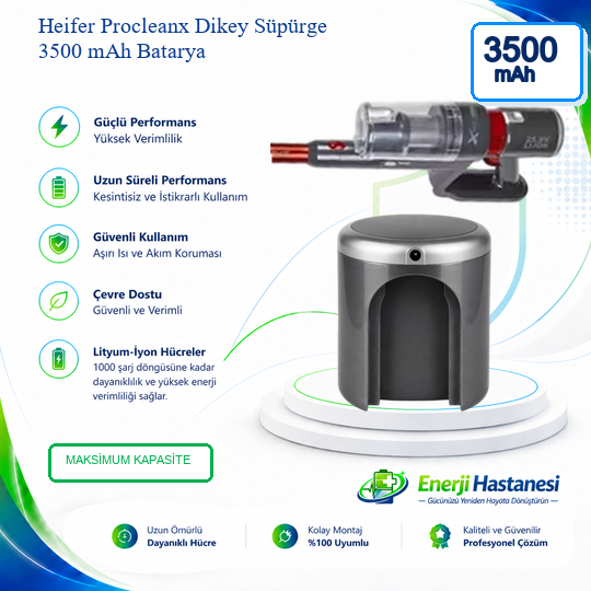 Heifer Procleanx Dikey Süpürge 3500 mAh Batarya