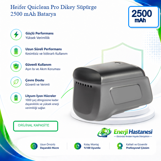 Heifer Quiclean Pro Dikey Süpürge 2500 mAh Batarya