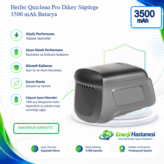 Heifer Quiclean Pro Dikey Süpürge 3500 mAh Batarya